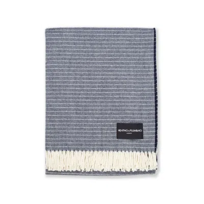 Heating & Plumbing London Blue Daydreams - Merino Lambswool Throw - Navy