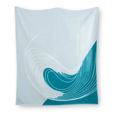 Heating & Plumbing London Blue / Grey Recycled Cotton Blanket - The Tidal In Blue/grey