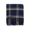 Heating & Plumbing London Blue / Pink / Purple Evening Tales - Pure New Wool Blanket - Checkmate Navy