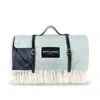 Heating & Plumbing London Blue Pure New Wool Waterproof Picnic Blanket - Duck Egg