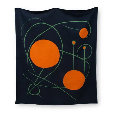 Heating & Plumbing London Blue / Yellow / Orange Recycled Cotton Blanket - The Meridian In Blue/yellow/orange
