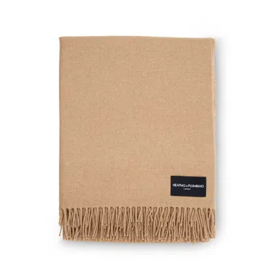 Heating & Plumbing London Brown Love Stories 100% Cashmere Blanket - Toasted Oats