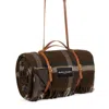 Heating & Plumbing London Brown Pure New Wool Picnic Blanket - Checkmate - Mocha