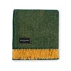 Heating & Plumbing London Evening Tales Pure New Wool Blanket - Racing Green & Toffee