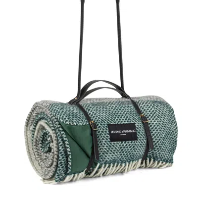 Heating & Plumbing London Green Pure New Wool Picnic Blanket - Down To The Valley
