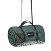 Heating & Plumbing London Green Pure New Wool Picnic Blanket - The Roadster - Long Black Leather Strap