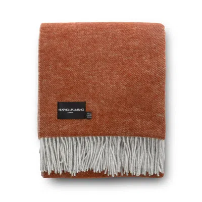 Heating & Plumbing London Grey / Red The Loft - Pure New Wool Throw - Reversible Brick / Grey