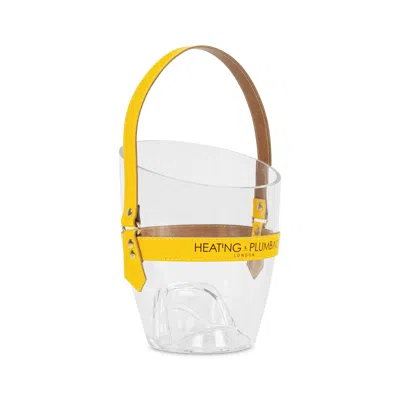 Heating & Plumbing London "happy Go Sparkly" Champagne Bucket - Yellow Leather Strap In Transparent