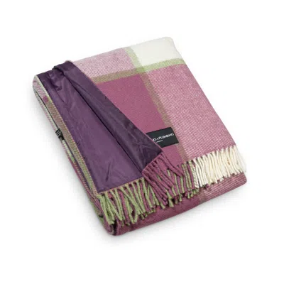 Heating & Plumbing London Pink / Purple Pure New Wool Picnic Blanket - Pink Checks