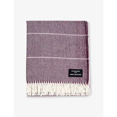 Heating & Plumbing London Wonderland Striped Alpaca And Wool-blend Throw 200cm X 145cm Purple