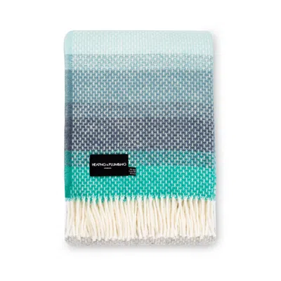 Heating & Plumbing London Super Fluffy Pure New Wool Blanket - Blue In Multi
