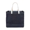 Heating & Plumbing London Women's Blue / White Denim Tote - White Leather Handle