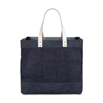 Heating & Plumbing London Women's Blue / White Denim Tote - White Leather Handle