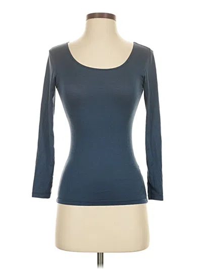 Pre-owned Heattech 3/4 Sleeve T-shirt In Blue