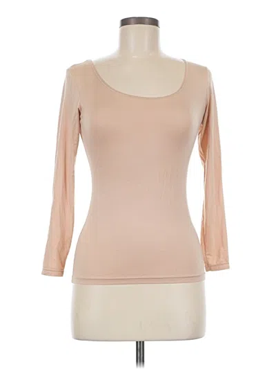 Pre-owned Heattech 3/4 Sleeve T-shirt In Brown