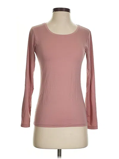 Pre-owned Heattech 3/4 Sleeve T-shirt In Pink