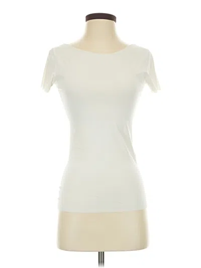 Pre-owned Heattech Short Sleeve Top Ivory Scoop Neck Tops In White