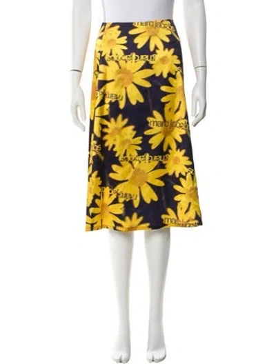 Pre-owned Heaven By Marc Jacobs Floral Print Knee-length Skirt W/ Tags In Yellow