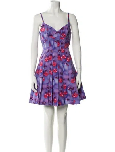 Pre-owned Heaven By Marc Jacobs Floral Print Mini Dress In Purple