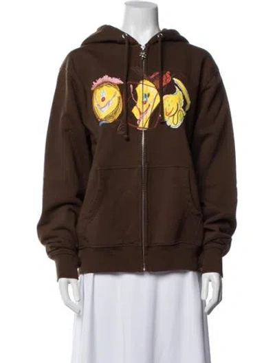 Pre-owned Heaven By Marc Jacobs Graphic Print Bomber Jacket In Brown