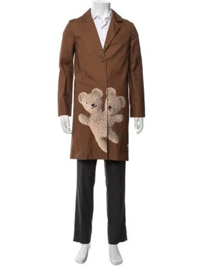 Pre-owned Heaven By Marc Jacobs Graphic Print Coat In Brown