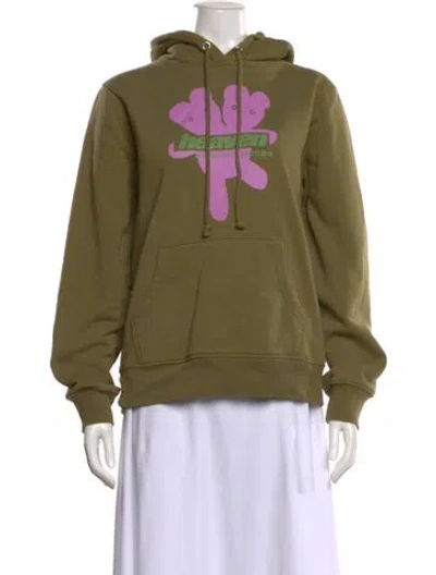 Pre-owned Heaven By Marc Jacobs Graphic Print Crew Neck Hoodie In Green