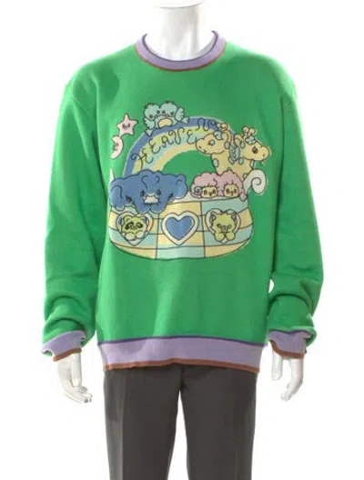 Pre-owned Heaven By Marc Jacobs Graphic Print Crew Neck Pullover In Green