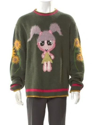 Pre-owned Heaven By Marc Jacobs Graphic Print Crew Neck Pullover In Green