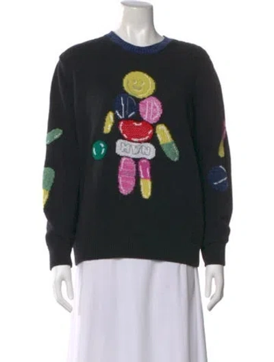 Pre-owned Heaven By Marc Jacobs Graphic Print Crew Neck Sweater In Black