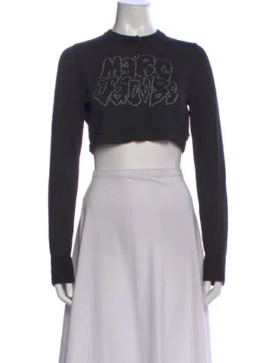 Pre-owned Heaven By Marc Jacobs Graphic Print Crew Neck Sweater In Gray
