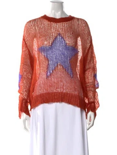 Pre-owned Heaven By Marc Jacobs Graphic Print Crew Neck Sweater In Orange