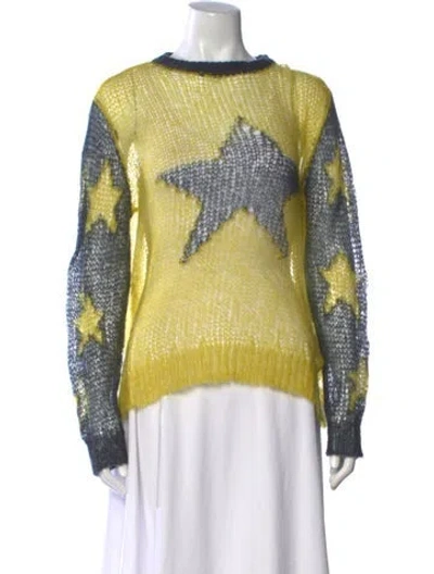 Pre-owned Heaven By Marc Jacobs Graphic Print Crew Neck Sweater In Yellow