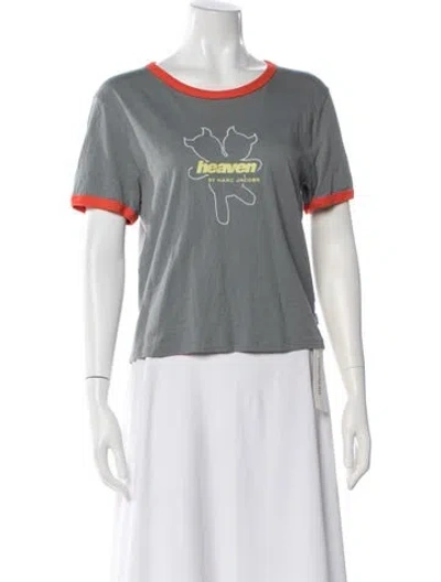Pre-owned Heaven By Marc Jacobs Graphic Print Crew Neck Top In Gray