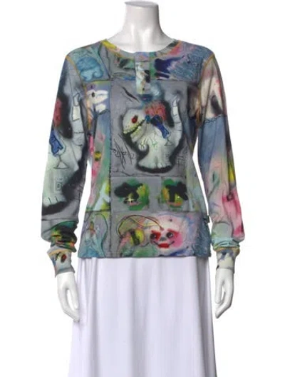 Pre-owned Heaven By Marc Jacobs Graphic Print Crew Neck Top In Multi