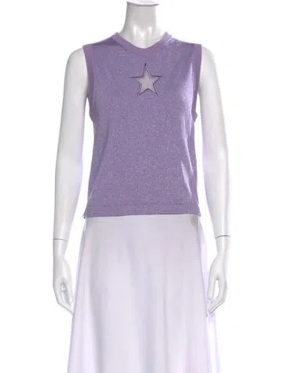 Pre-owned Heaven By Marc Jacobs Graphic Print Crew Neck Top In Purple