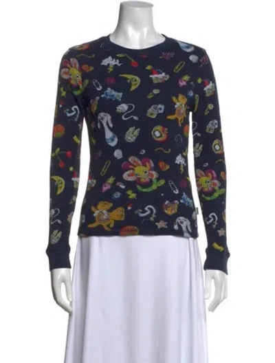 Pre-owned Heaven By Marc Jacobs Graphic Print Crew Neck T-shirt In Blue