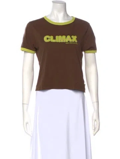 Pre-owned Heaven By Marc Jacobs Graphic Print Crew Neck T-shirt In Brown