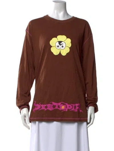 Pre-owned Heaven By Marc Jacobs Graphic Print Crew Neck T-shirt In Brown
