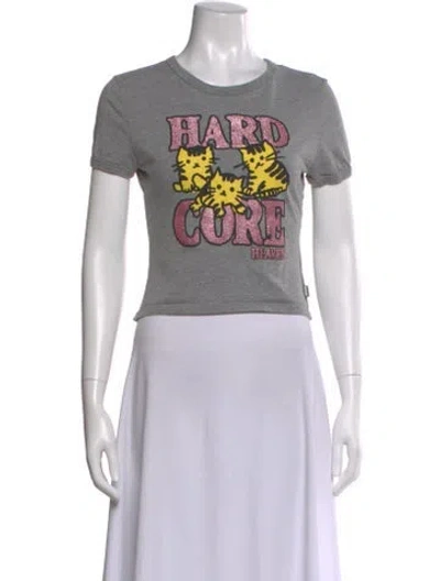 Pre-owned Heaven By Marc Jacobs Graphic Print Crew Neck T-shirt In Gray