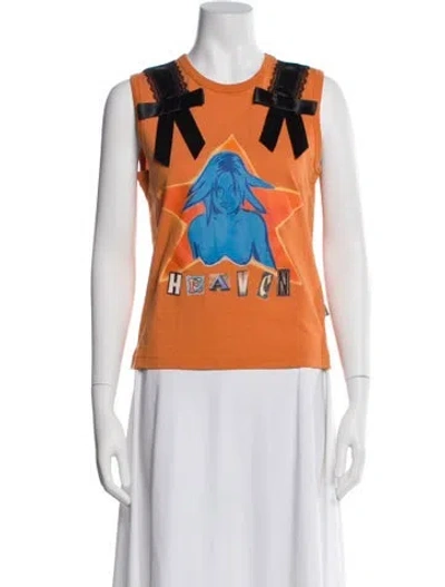 Pre-owned Heaven By Marc Jacobs Graphic Print Crew Neck T-shirt In Orange