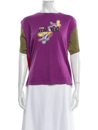 Pre-owned Heaven By Marc Jacobs Graphic Print Crew Neck T-shirt In Purple