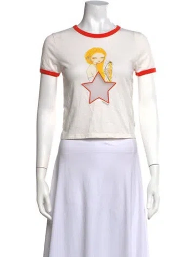 Pre-owned Heaven By Marc Jacobs Graphic Print Crew Neck T-shirt In White
