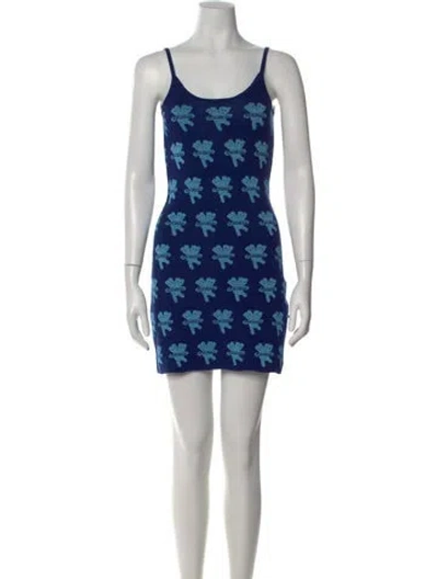 Pre-owned Heaven By Marc Jacobs Graphic Print Mini Dress In Blue