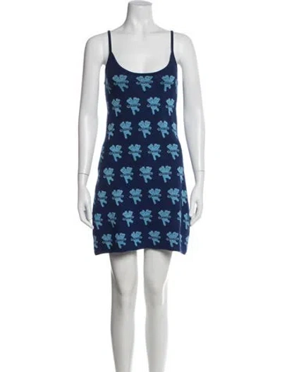 Pre-owned Heaven By Marc Jacobs Graphic Print Mini Dress In Blue