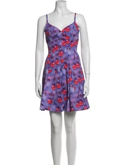 Pre-owned Heaven By Marc Jacobs Graphic Print Mini Dress In Purple