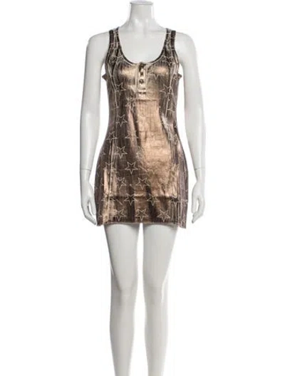 Pre-owned Heaven By Marc Jacobs Graphic Print Mini Dress W/ Tags In Neutral