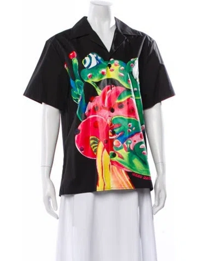 Pre-owned Heaven By Marc Jacobs Graphic Print Short Sleeve Button-up Top W/ Tags In Multi