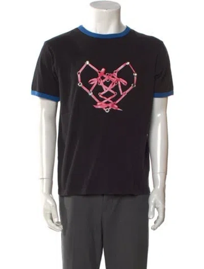 Pre-owned Heaven By Marc Jacobs Graphic Print Short Sleeve Shirt In Black