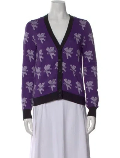 Pre-owned Heaven By Marc Jacobs Graphic Print V-neck Sweater