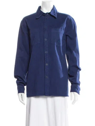 Pre-owned Heaven By Marc Jacobs Long Sleeve Button-up Top In Blue
